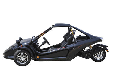 Black Chain Drive Tricycle Motorcycle , Two Seats ATV Automatic With Reverse